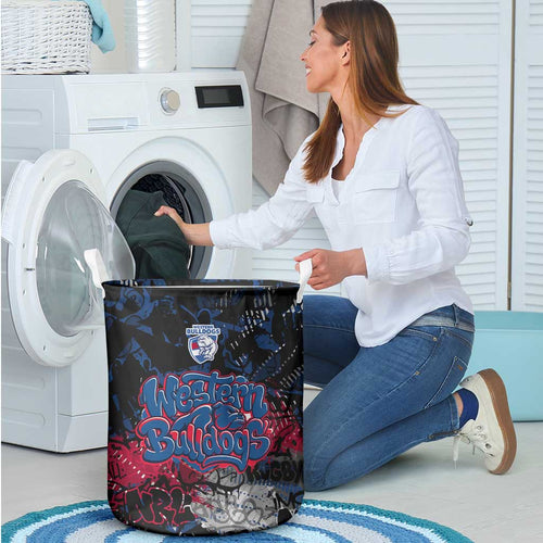 Western Bulldogs Laundry Basket Urban Graffiti Street Art - Bold Abstract Spray Paint