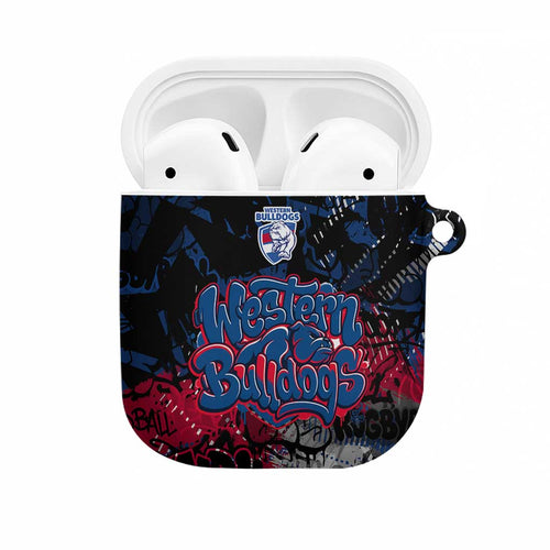 Western Bulldogs AirPods Case Urban Graffiti Street Art - Bold Abstract Spray Paint