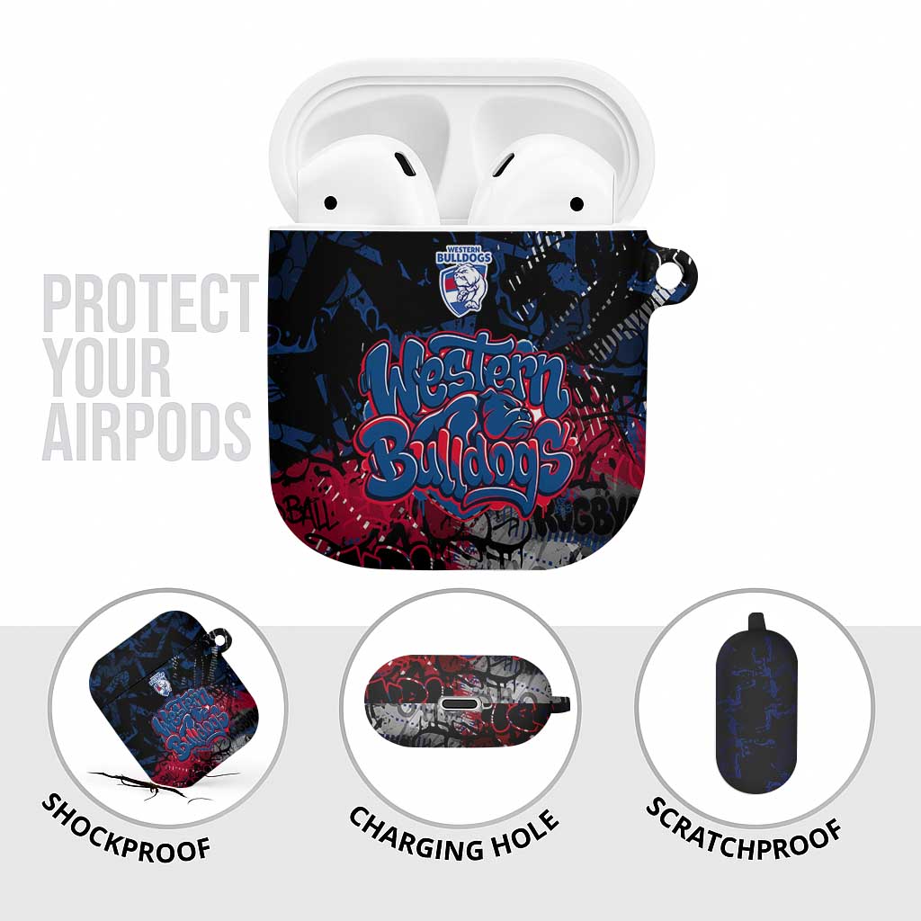 Western Bulldogs AirPods Case Urban Graffiti Street Art - Bold Abstract Spray Paint