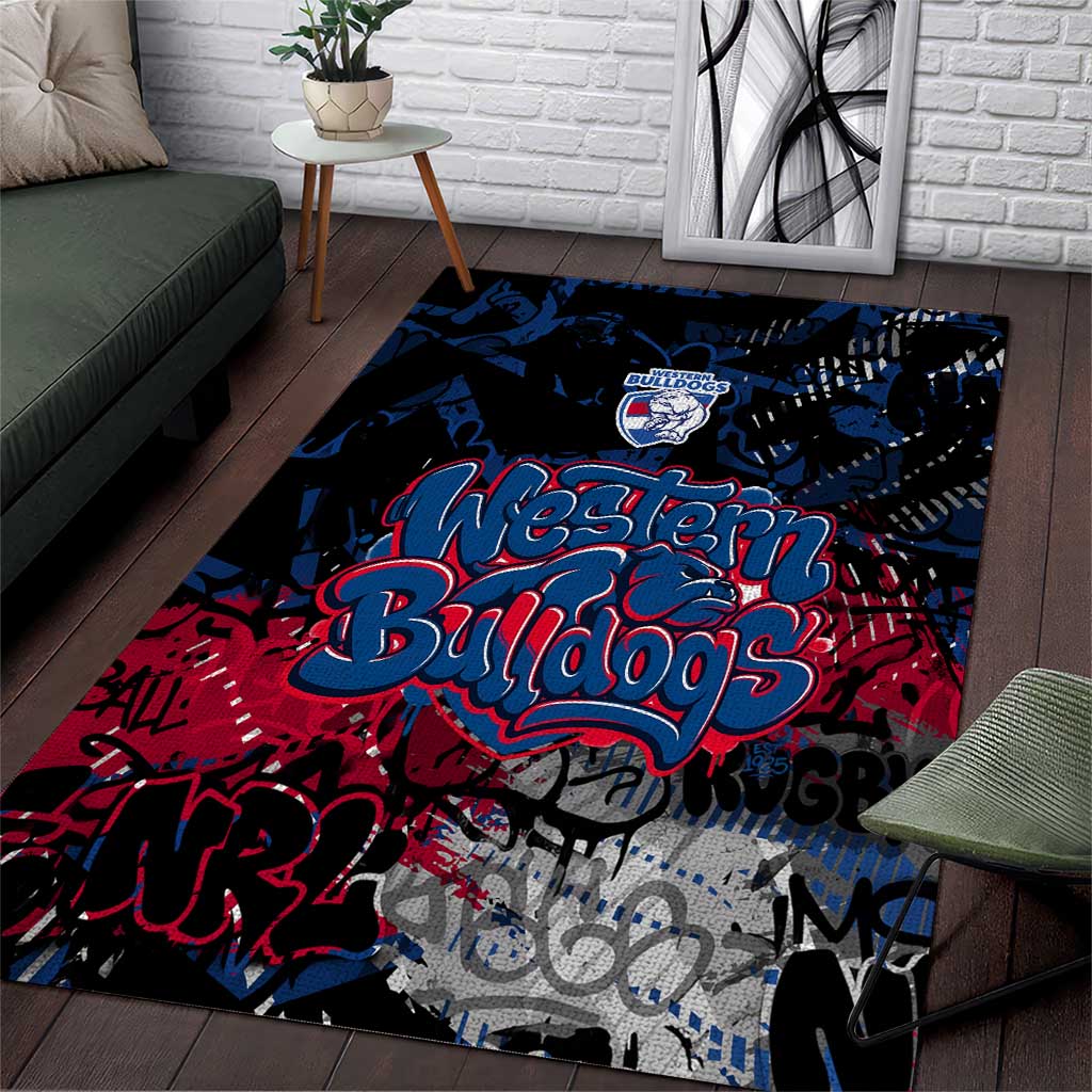 Western Bulldogs Area Rug Urban Graffiti Street Art - Bold Abstract Spray Paint