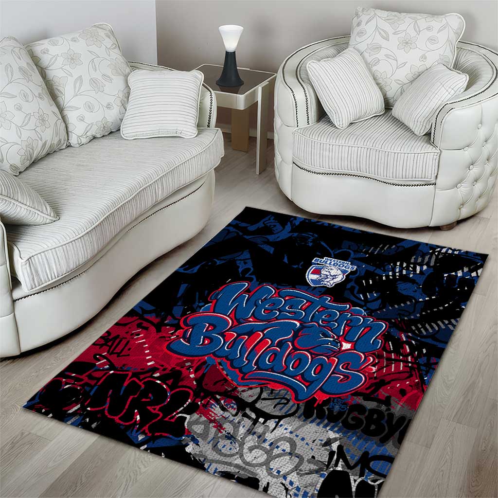 Western Bulldogs Area Rug Urban Graffiti Street Art - Bold Abstract Spray Paint