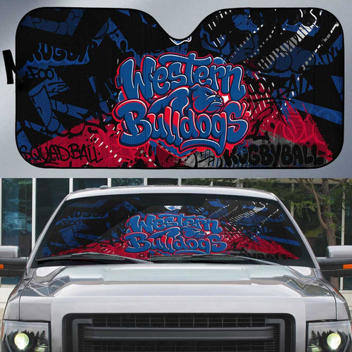 Western Bulldogs Auto Sun Shade Urban Graffiti Street Art - Bold Abstract Spray Paint