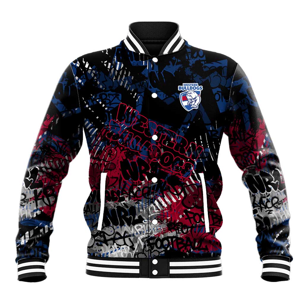 Western Bulldogs Baseball Jacket Urban Graffiti Street Art - Bold Abstract Spray Paint