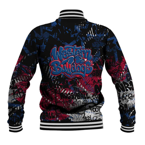 Western Bulldogs Baseball Jacket Urban Graffiti Street Art - Bold Abstract Spray Paint