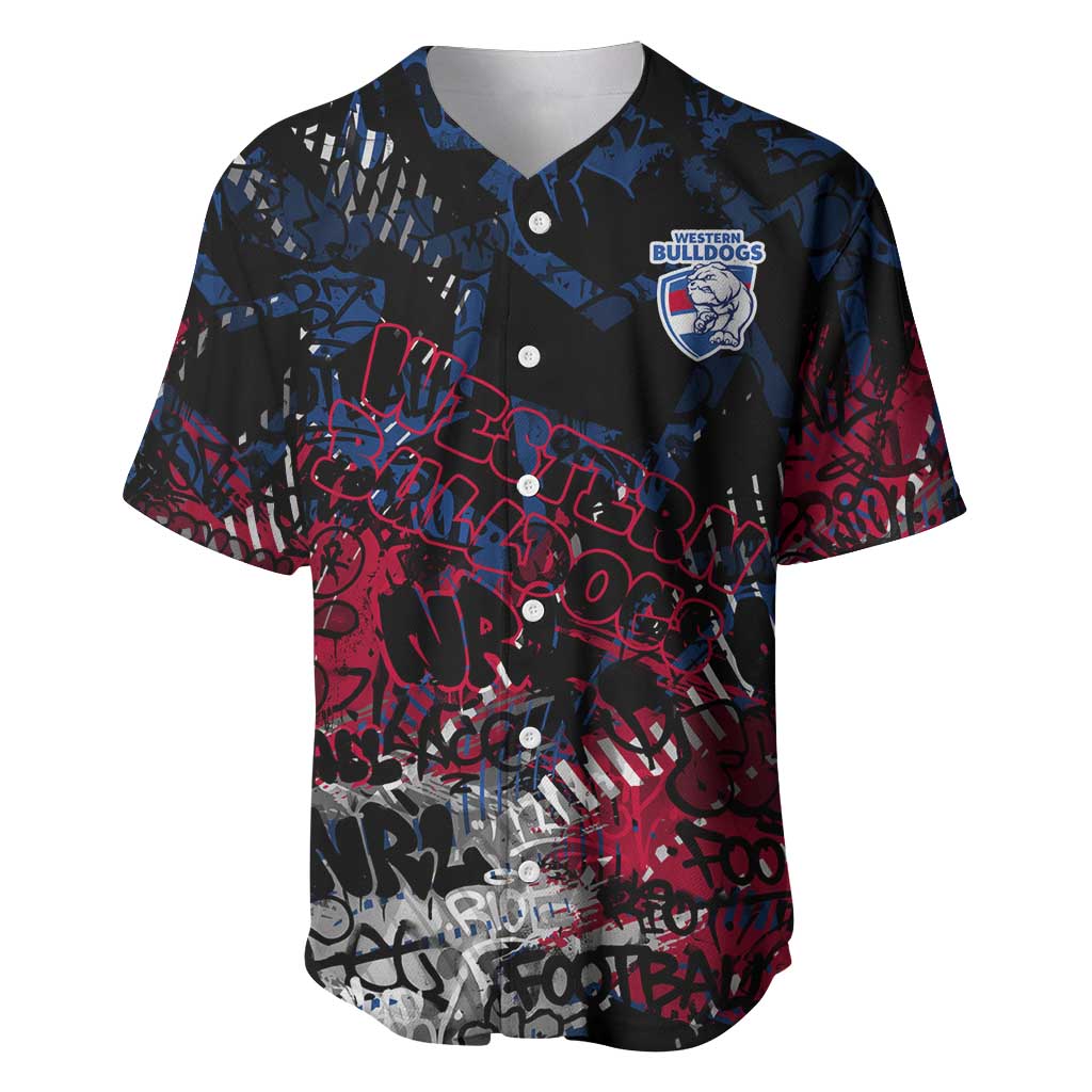 Western Bulldogs Baseball Jersey Urban Graffiti Street Art - Bold Abstract Spray Paint