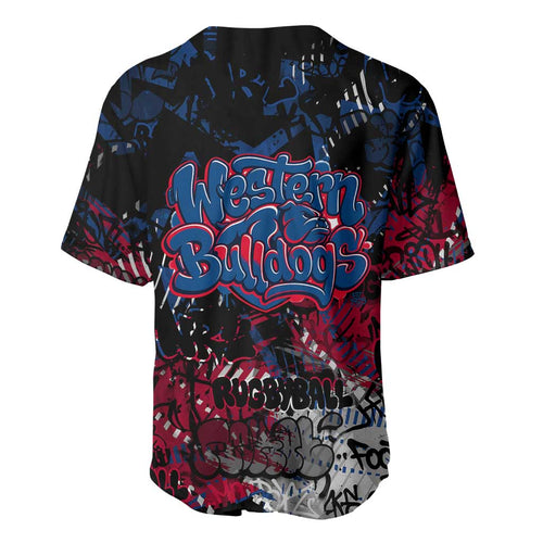 Western Bulldogs Baseball Jersey Urban Graffiti Street Art - Bold Abstract Spray Paint