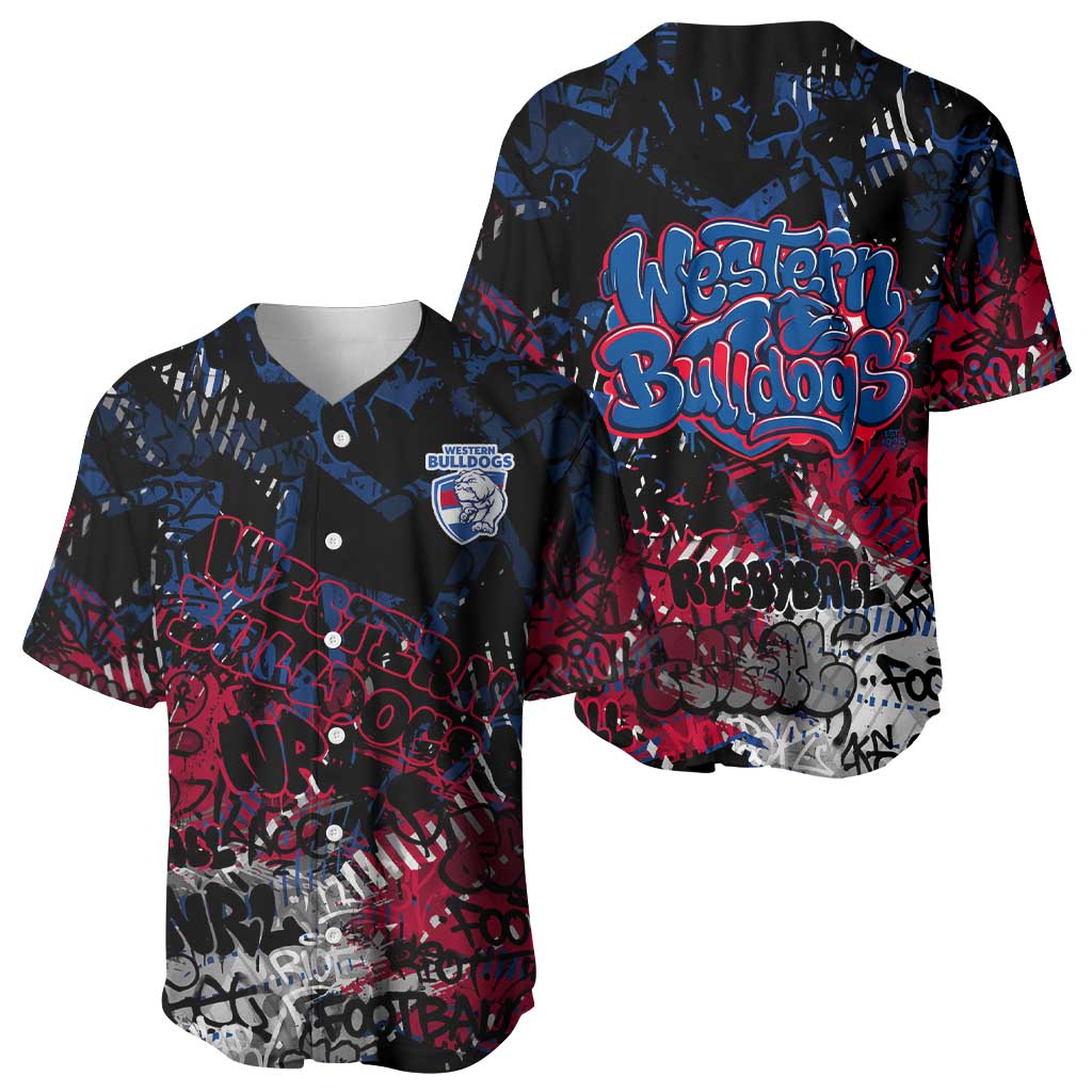 Western Bulldogs Baseball Jersey Urban Graffiti Street Art - Bold Abstract Spray Paint