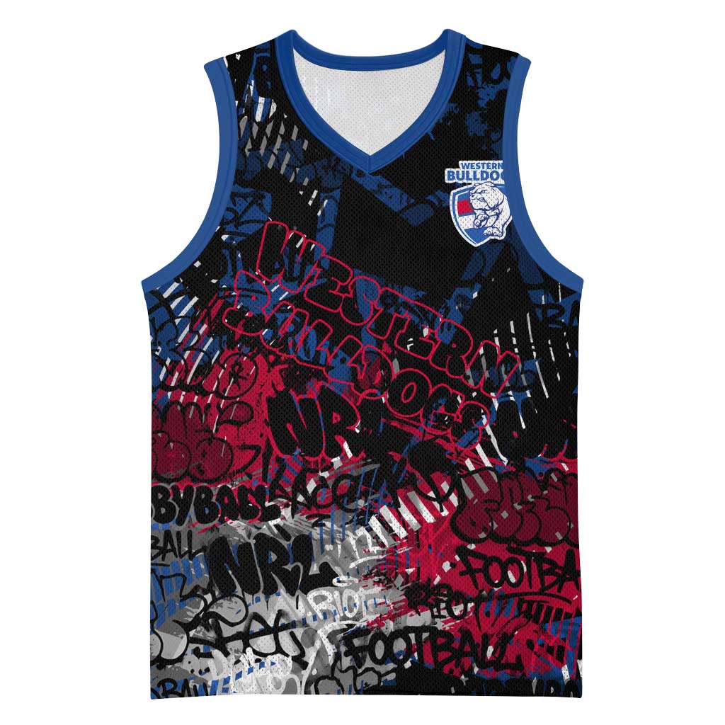 Western Bulldogs Basketball Jersey Urban Graffiti Street Art - Bold Abstract Spray Paint