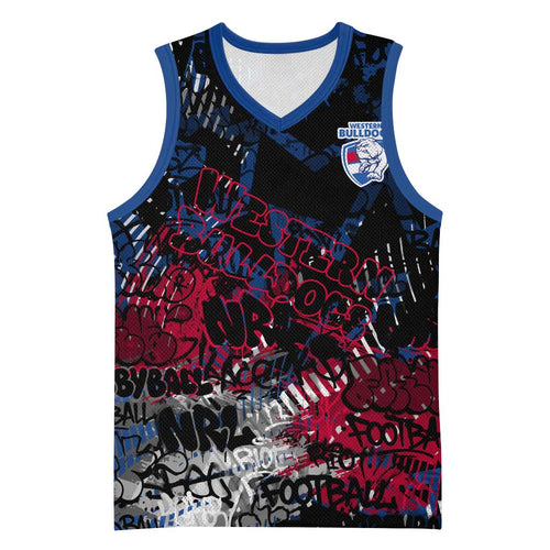 Western Bulldogs Basketball Jersey Urban Graffiti Street Art - Bold Abstract Spray Paint