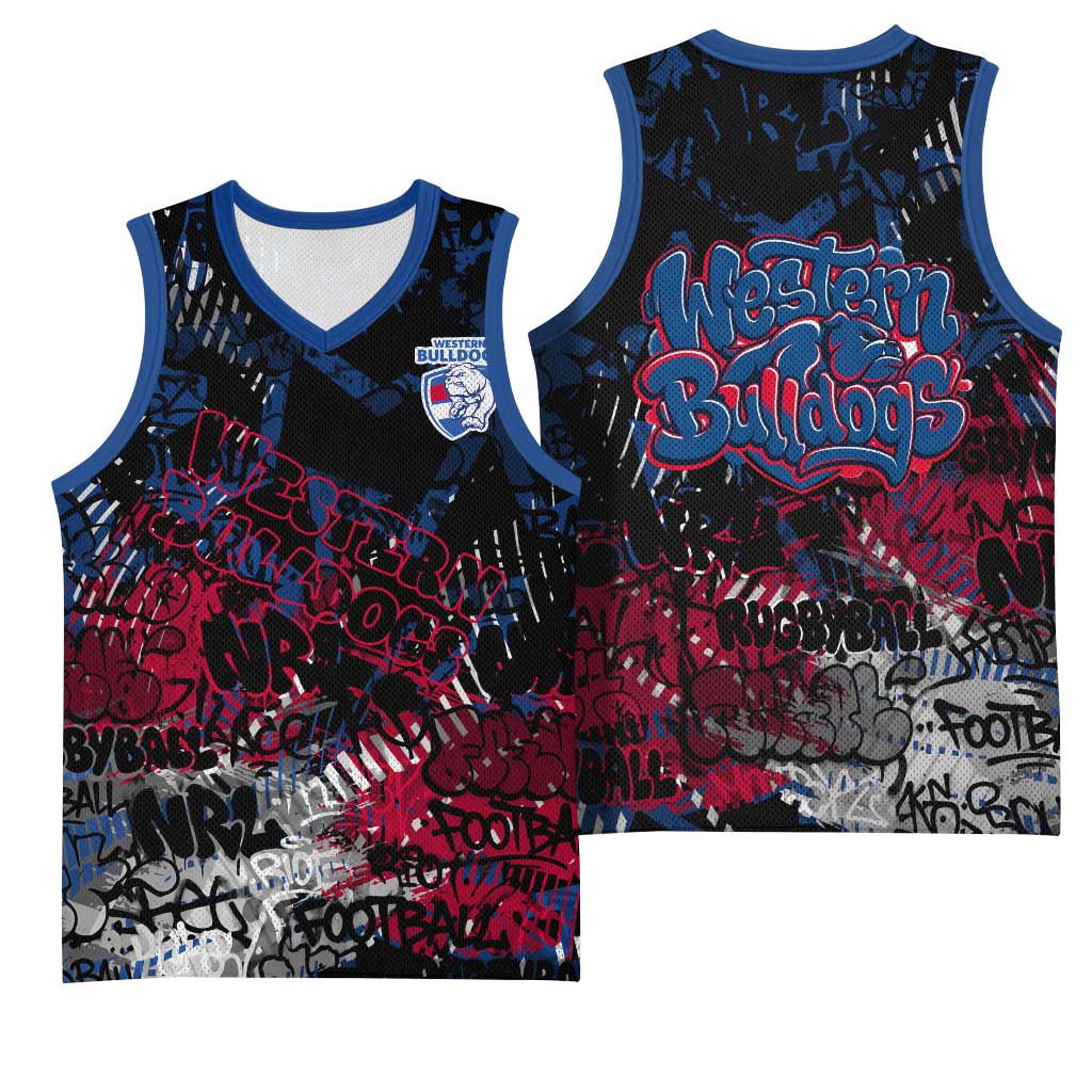 Western Bulldogs Basketball Jersey Urban Graffiti Street Art - Bold Abstract Spray Paint