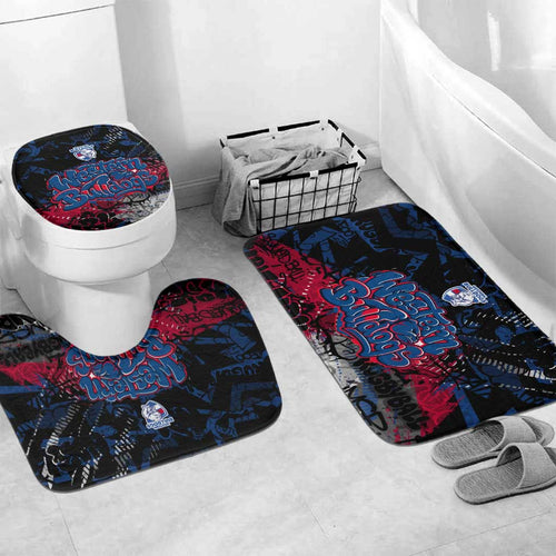 Western Bulldogs Bathroom Set Urban Graffiti Street Art - Bold Abstract Spray Paint