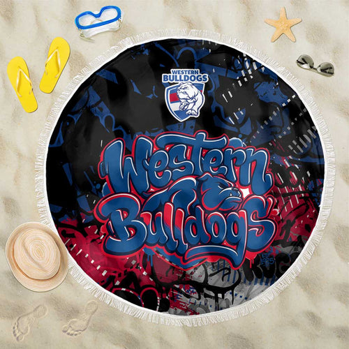 Western Bulldogs Beach Blanket Urban Graffiti Street Art - Bold Abstract Spray Paint