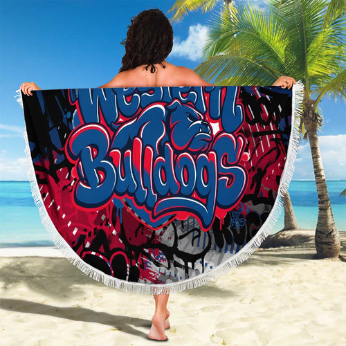 Western Bulldogs Beach Blanket Urban Graffiti Street Art - Bold Abstract Spray Paint