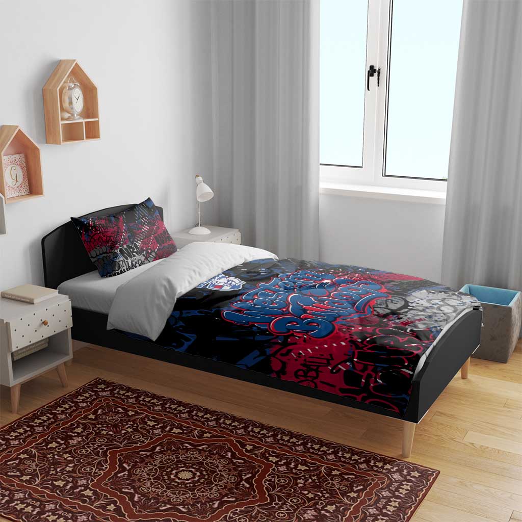 Western Bulldogs Bedding Set Urban Graffiti Street Art - Bold Abstract Spray Paint