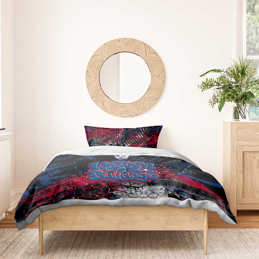 Western Bulldogs Bedding Set Urban Graffiti Street Art - Bold Abstract Spray Paint