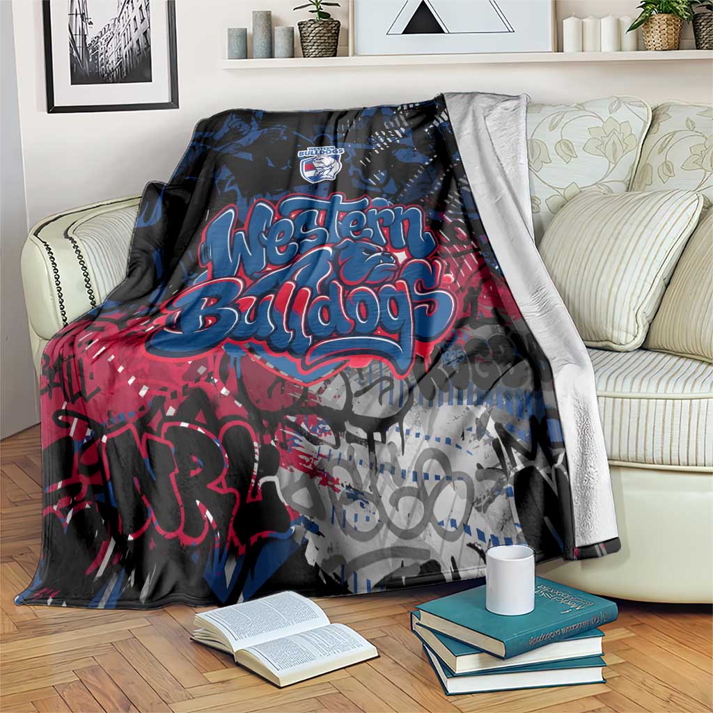 Western Bulldogs Blanket Urban Graffiti Street Art - Bold Abstract Spray Paint