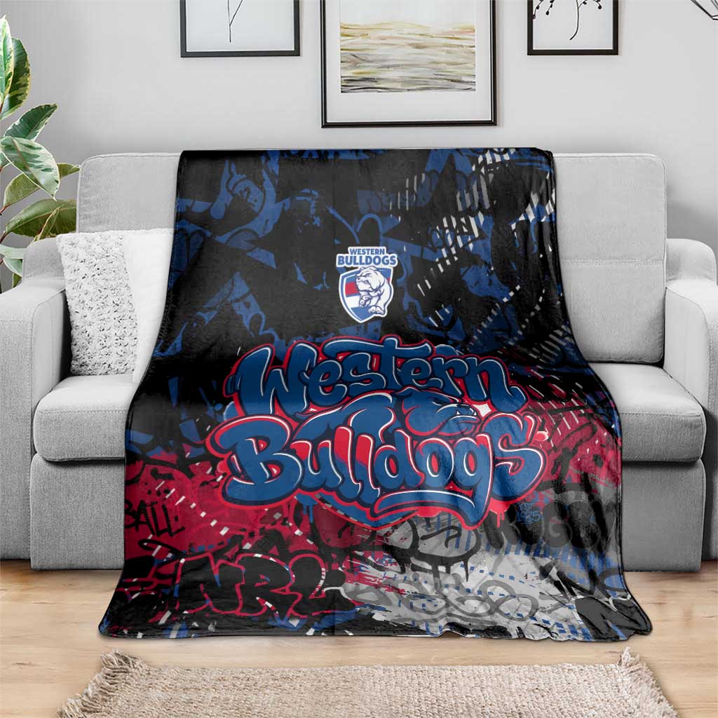 Western Bulldogs Blanket Urban Graffiti Street Art - Bold Abstract Spray Paint