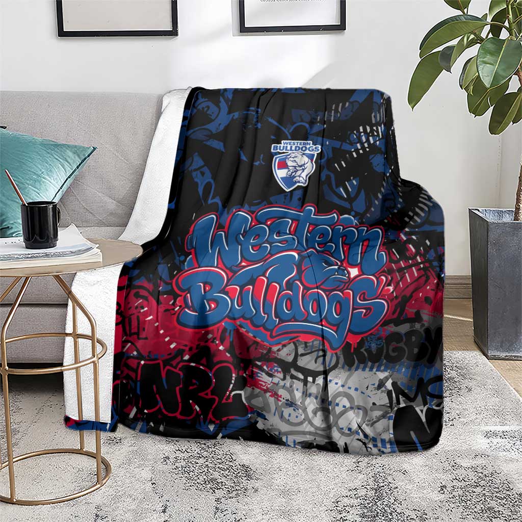 Western Bulldogs Blanket Urban Graffiti Street Art - Bold Abstract Spray Paint
