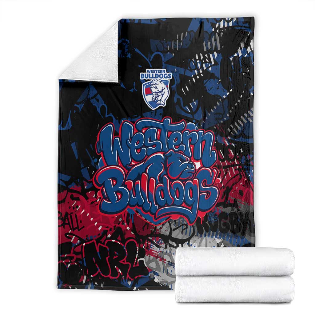 Western Bulldogs Blanket Urban Graffiti Street Art - Bold Abstract Spray Paint