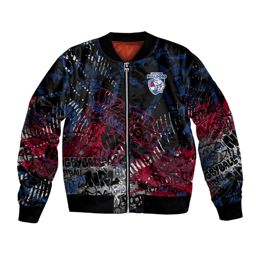 Western Bulldogs Bomber Jacket Urban Graffiti Street Art - Bold Abstract Spray Paint