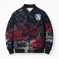 Western Bulldogs Bomber Puffer Jacket Urban Graffiti Street Art - Bold Abstract Spray Paint