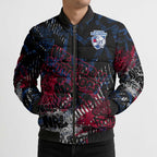 Western Bulldogs Bomber Puffer Jacket Urban Graffiti Street Art - Bold Abstract Spray Paint