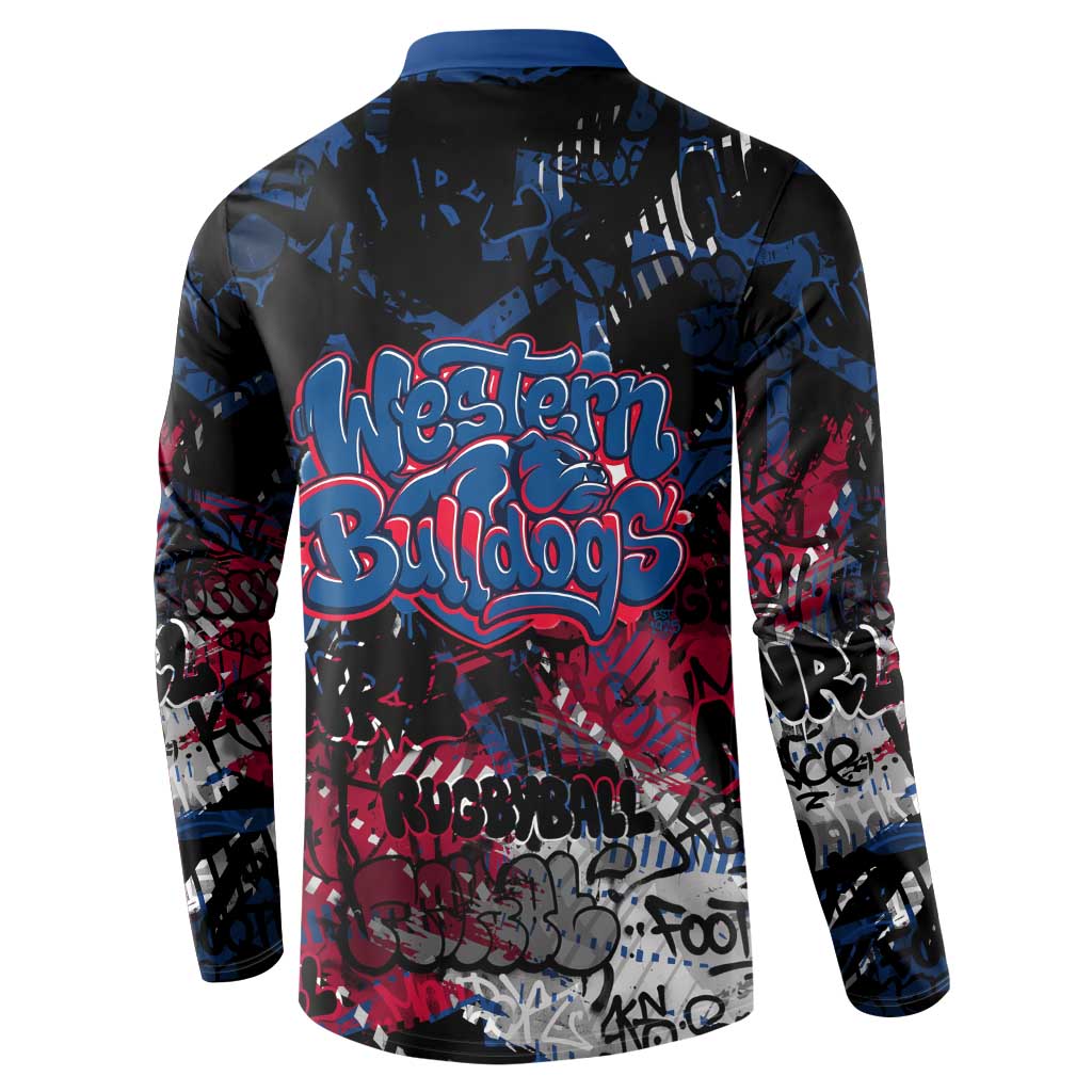Western Bulldogs Button Sweatshirt Urban Graffiti Street Art - Bold Abstract Spray Paint