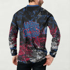Western Bulldogs Button Sweatshirt Urban Graffiti Street Art - Bold Abstract Spray Paint