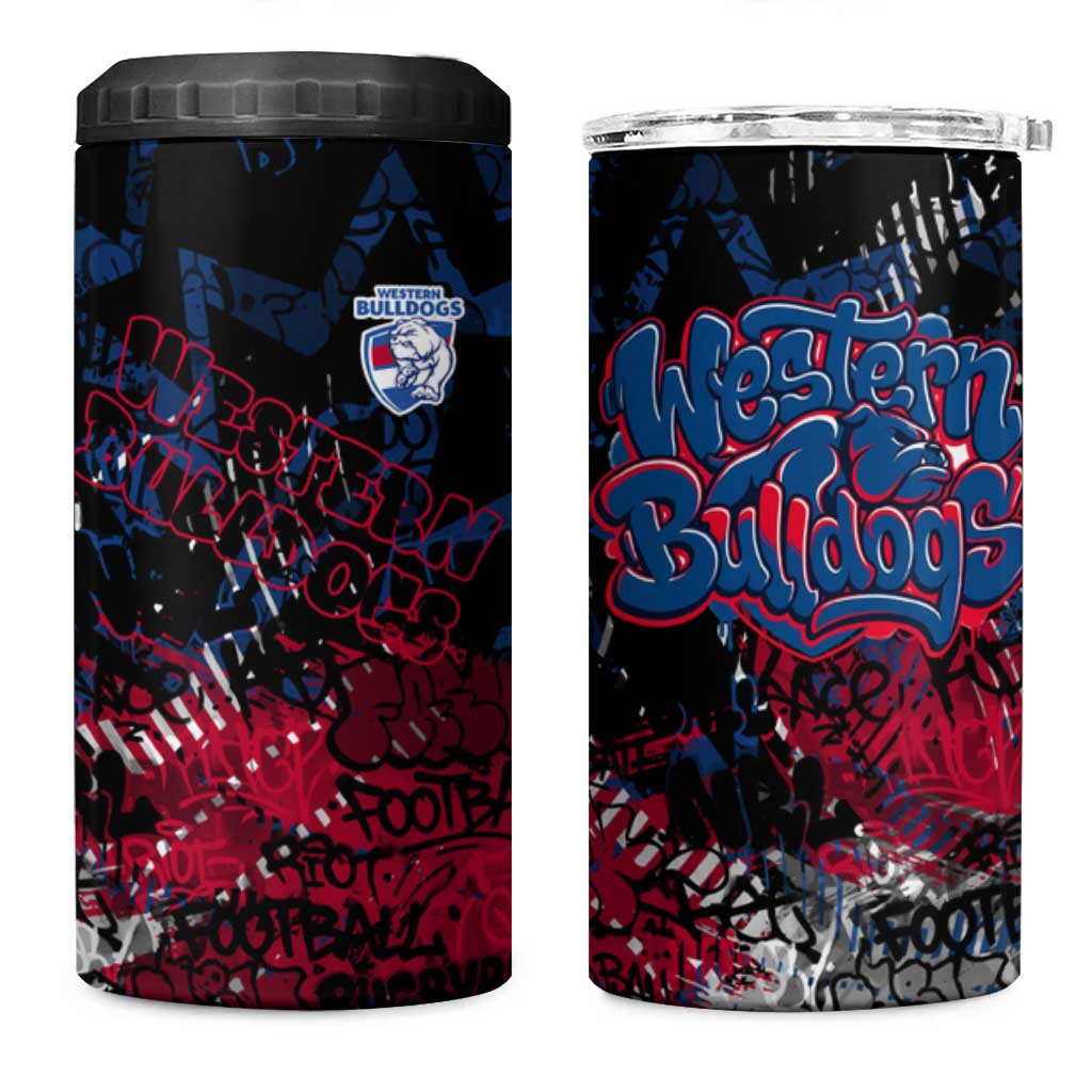 Western Bulldogs 4 in 1 Can Cooler Tumbler Urban Graffiti Street Art - Bold Abstract Spray Paint