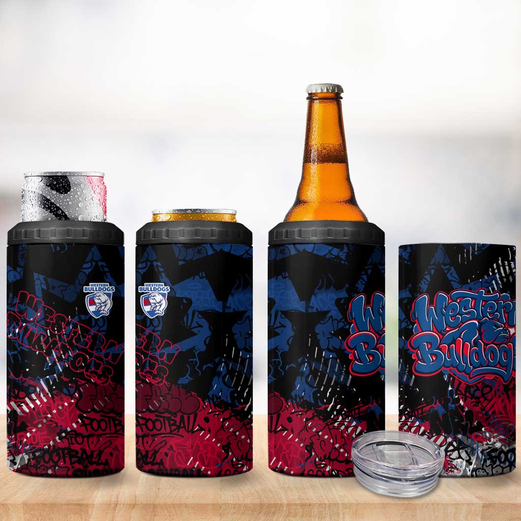 Western Bulldogs 4 in 1 Can Cooler Tumbler Urban Graffiti Street Art - Bold Abstract Spray Paint