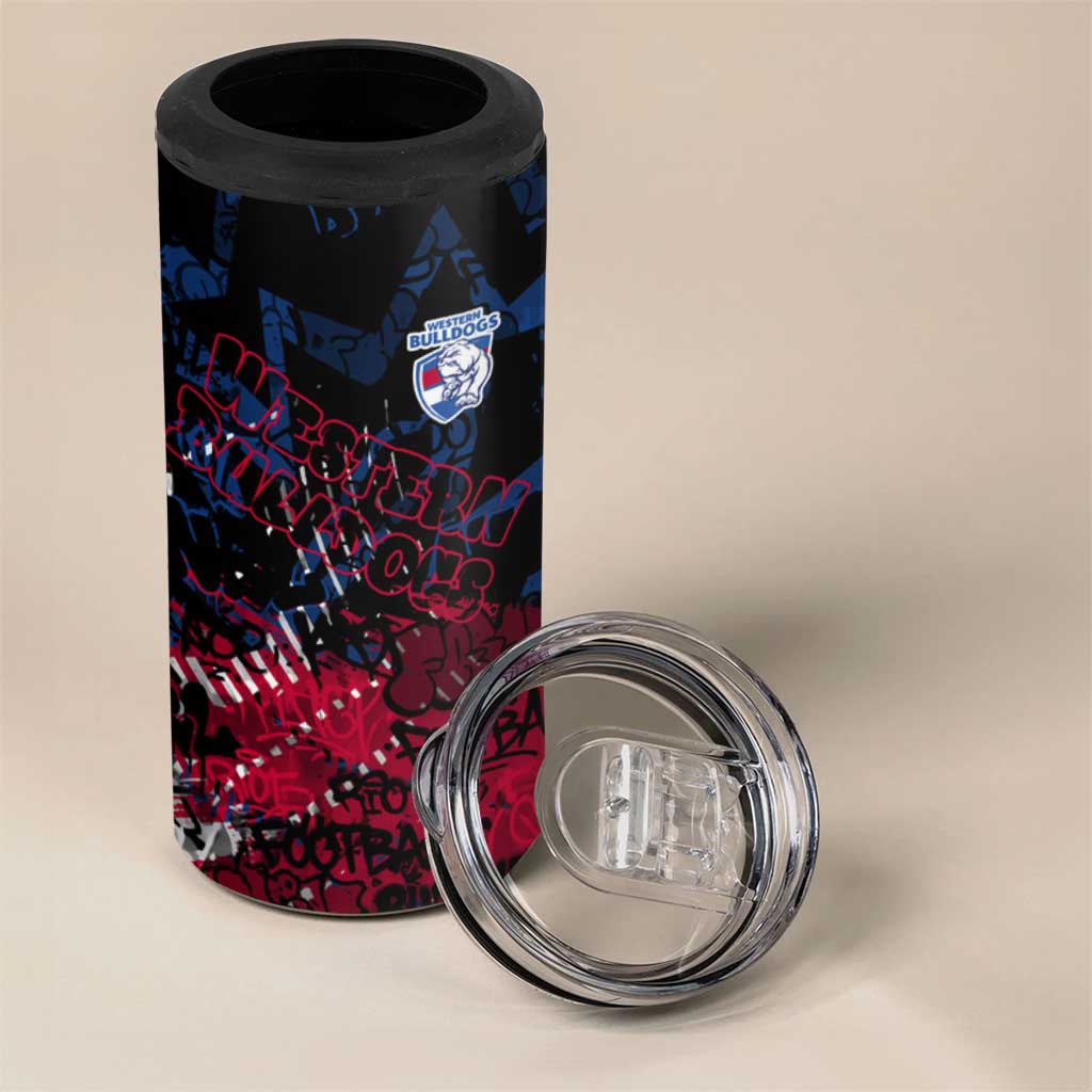 Western Bulldogs 4 in 1 Can Cooler Tumbler Urban Graffiti Street Art - Bold Abstract Spray Paint