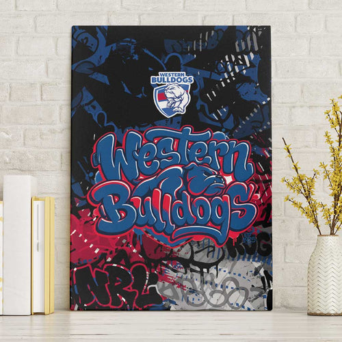 Western Bulldogs Canvas Wall Art Urban Graffiti Street Art - Bold Abstract Spray Paint