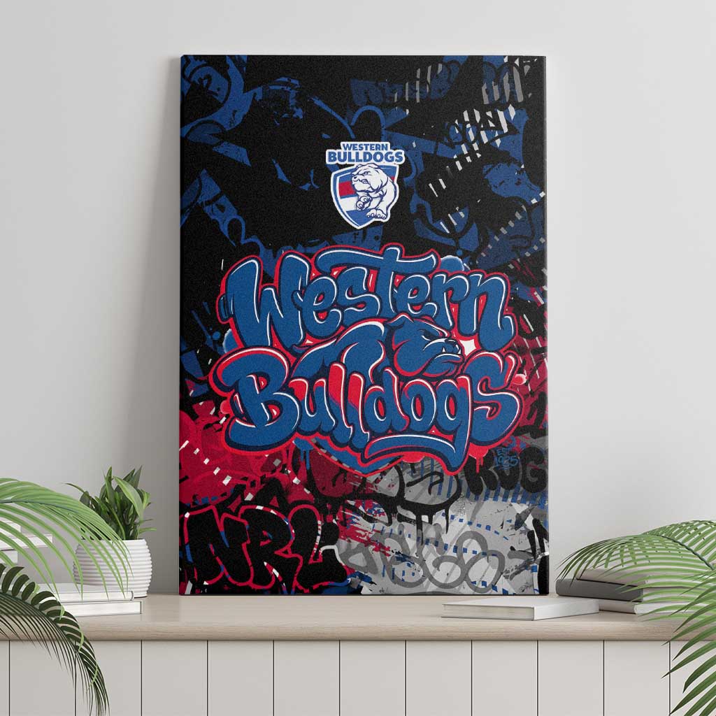 Western Bulldogs Canvas Wall Art Urban Graffiti Street Art - Bold Abstract Spray Paint