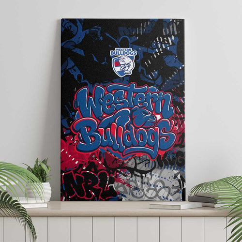 Western Bulldogs Canvas Wall Art Urban Graffiti Street Art - Bold Abstract Spray Paint