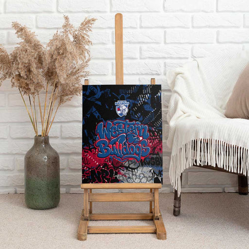 Western Bulldogs Canvas Wall Art Urban Graffiti Street Art - Bold Abstract Spray Paint