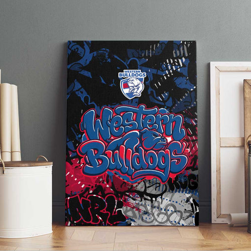 Western Bulldogs Canvas Wall Art Urban Graffiti Street Art - Bold Abstract Spray Paint