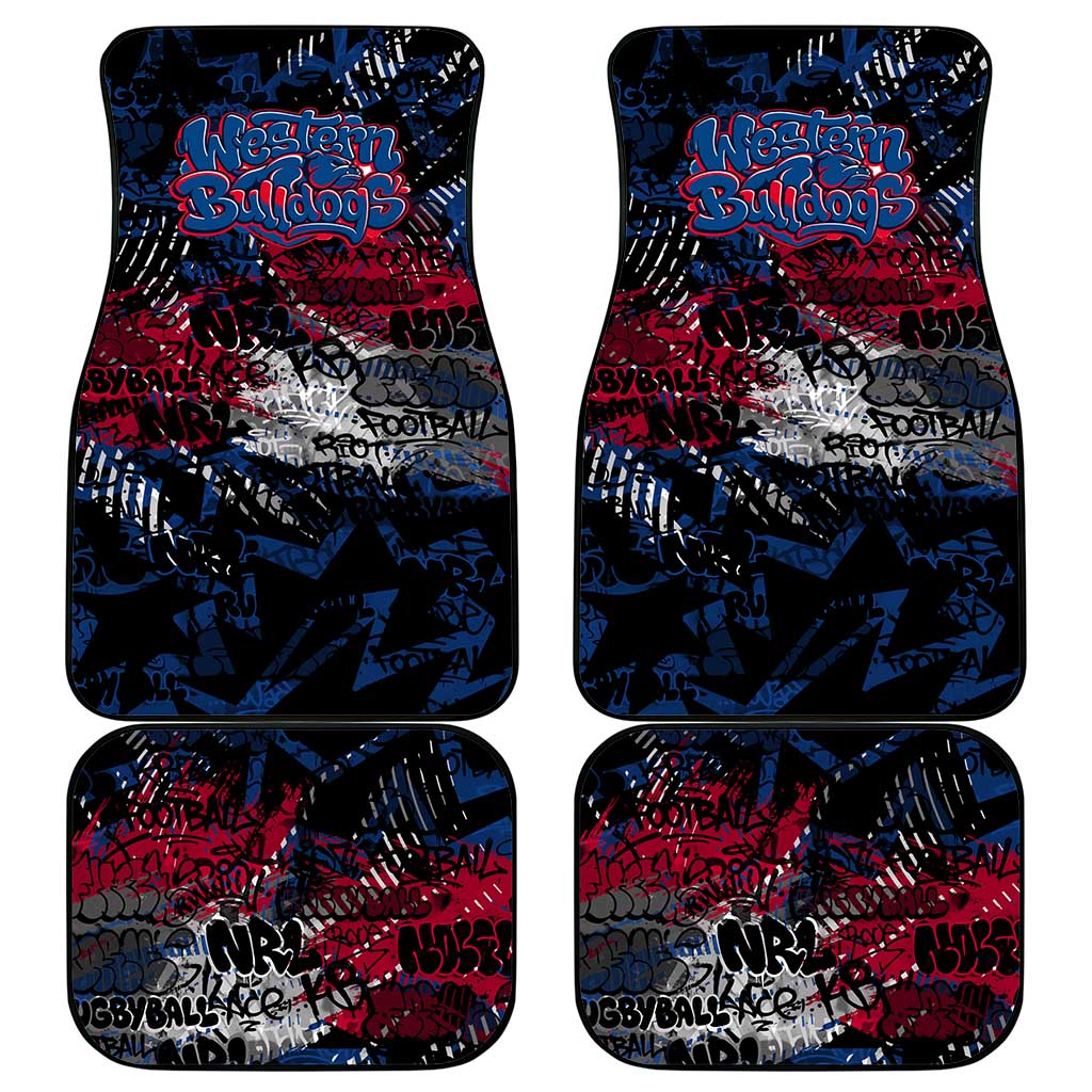 Western Bulldogs Car Mats Urban Graffiti Street Art - Bold Abstract Spray Paint
