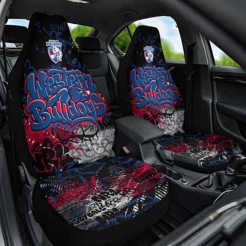 Western Bulldogs Car Seat Cover Urban Graffiti Street Art - Bold Abstract Spray Paint