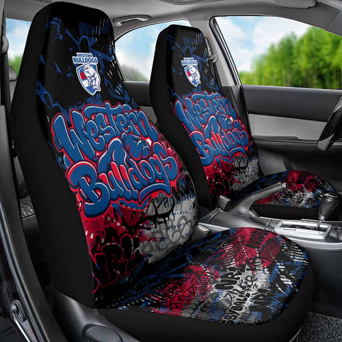 Western Bulldogs Car Seat Cover Urban Graffiti Street Art - Bold Abstract Spray Paint