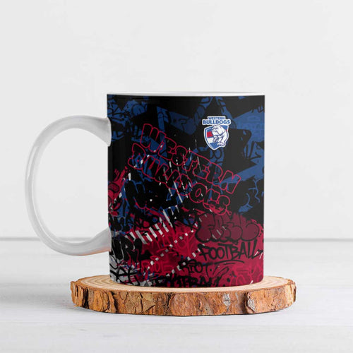 Western Bulldogs Ceramic Mug Urban Graffiti Street Art - Bold Abstract Spray Paint