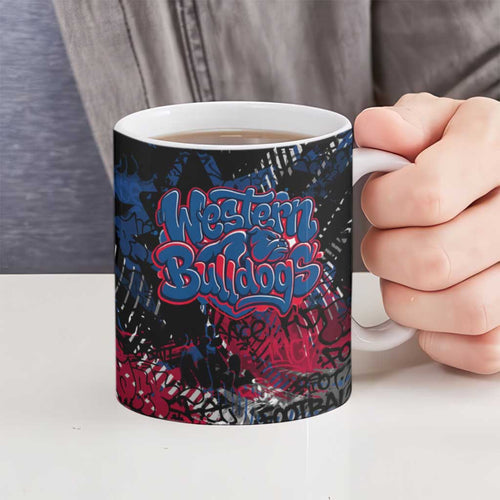 Western Bulldogs Ceramic Mug Urban Graffiti Street Art - Bold Abstract Spray Paint