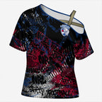 Western Bulldogs Cross Shoulder Shirt Urban Graffiti Street Art - Bold Abstract Spray Paint