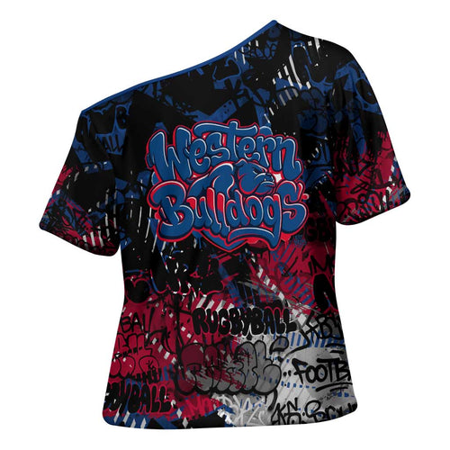 Western Bulldogs Cross Shoulder Shirt Urban Graffiti Street Art - Bold Abstract Spray Paint