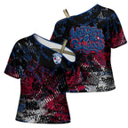 Western Bulldogs Cross Shoulder Shirt Urban Graffiti Street Art - Bold Abstract Spray Paint