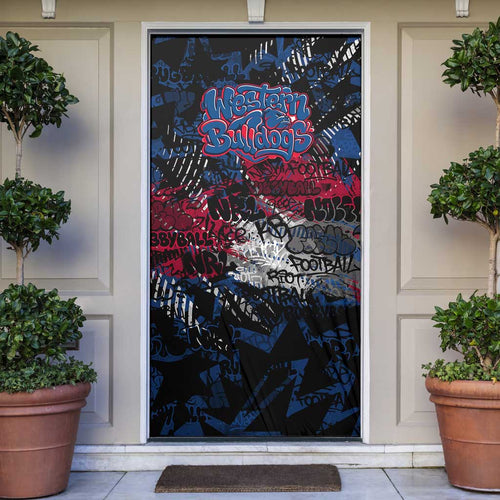Western Bulldogs Door Cover Urban Graffiti Street Art - Bold Abstract Spray Paint