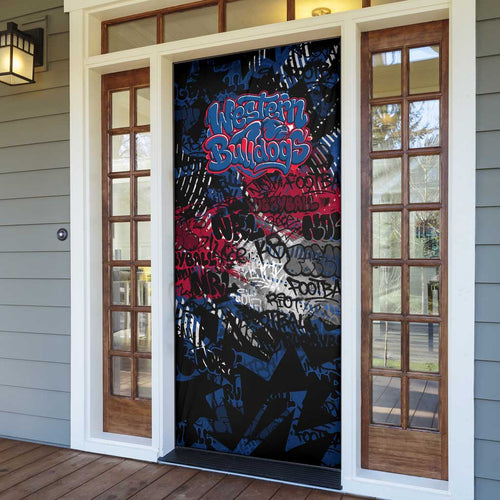 Western Bulldogs Door Cover Urban Graffiti Street Art - Bold Abstract Spray Paint