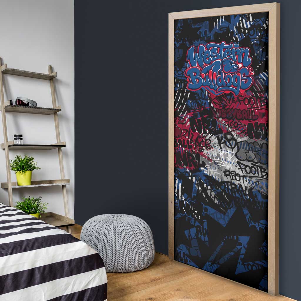 Western Bulldogs Door Cover Urban Graffiti Street Art - Bold Abstract Spray Paint
