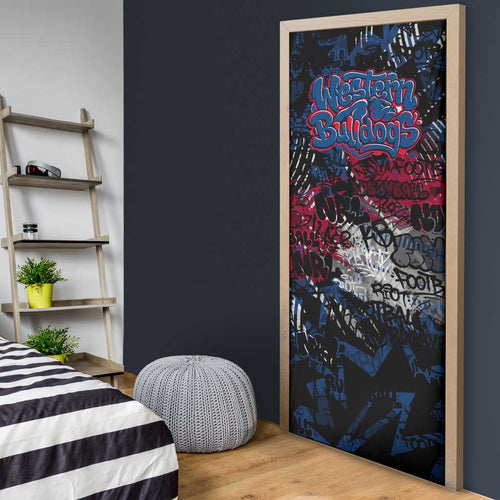 Western Bulldogs Door Cover Urban Graffiti Street Art - Bold Abstract Spray Paint