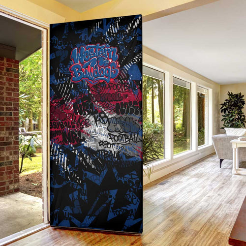 Western Bulldogs Door Cover Urban Graffiti Street Art - Bold Abstract Spray Paint