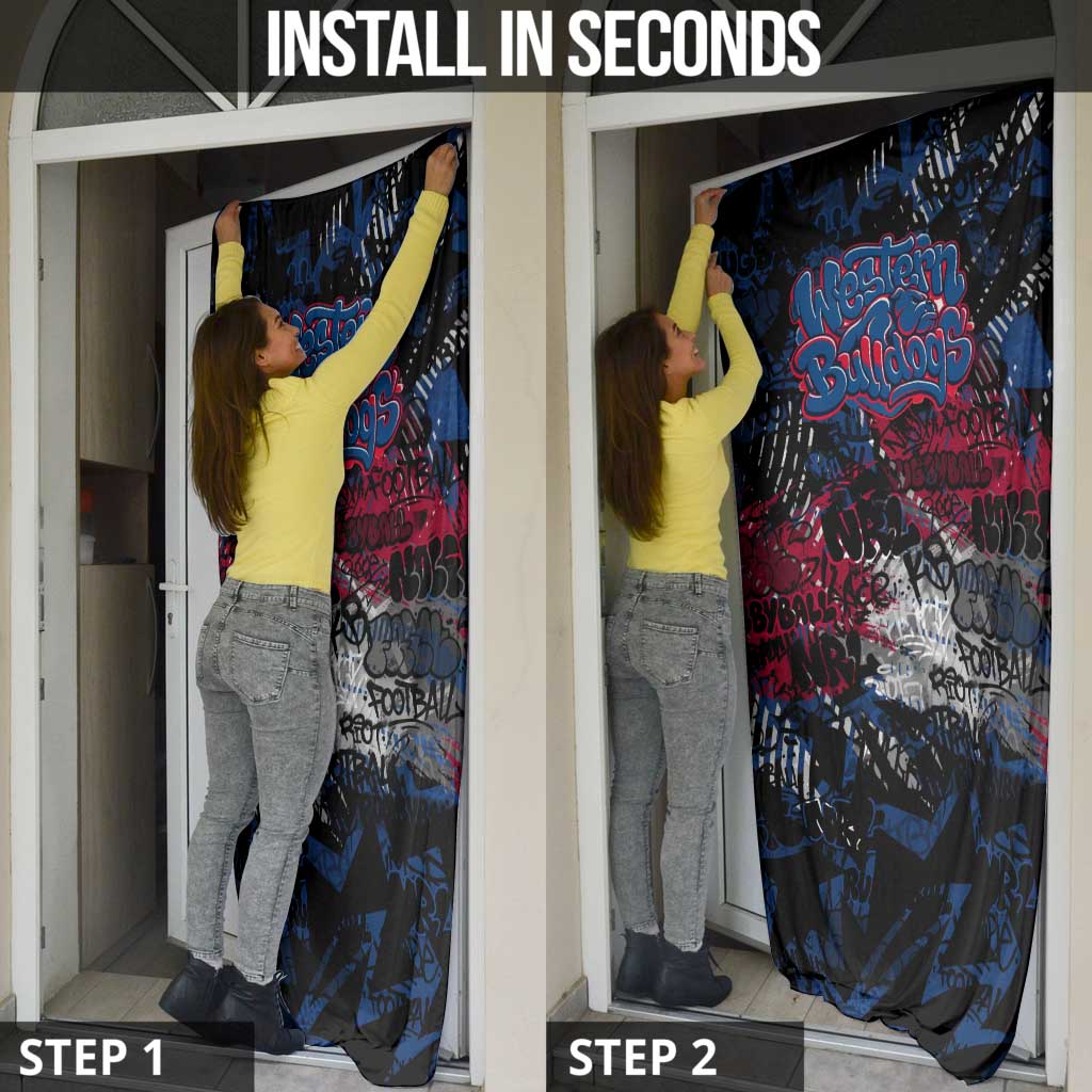 Western Bulldogs Door Cover Urban Graffiti Street Art - Bold Abstract Spray Paint